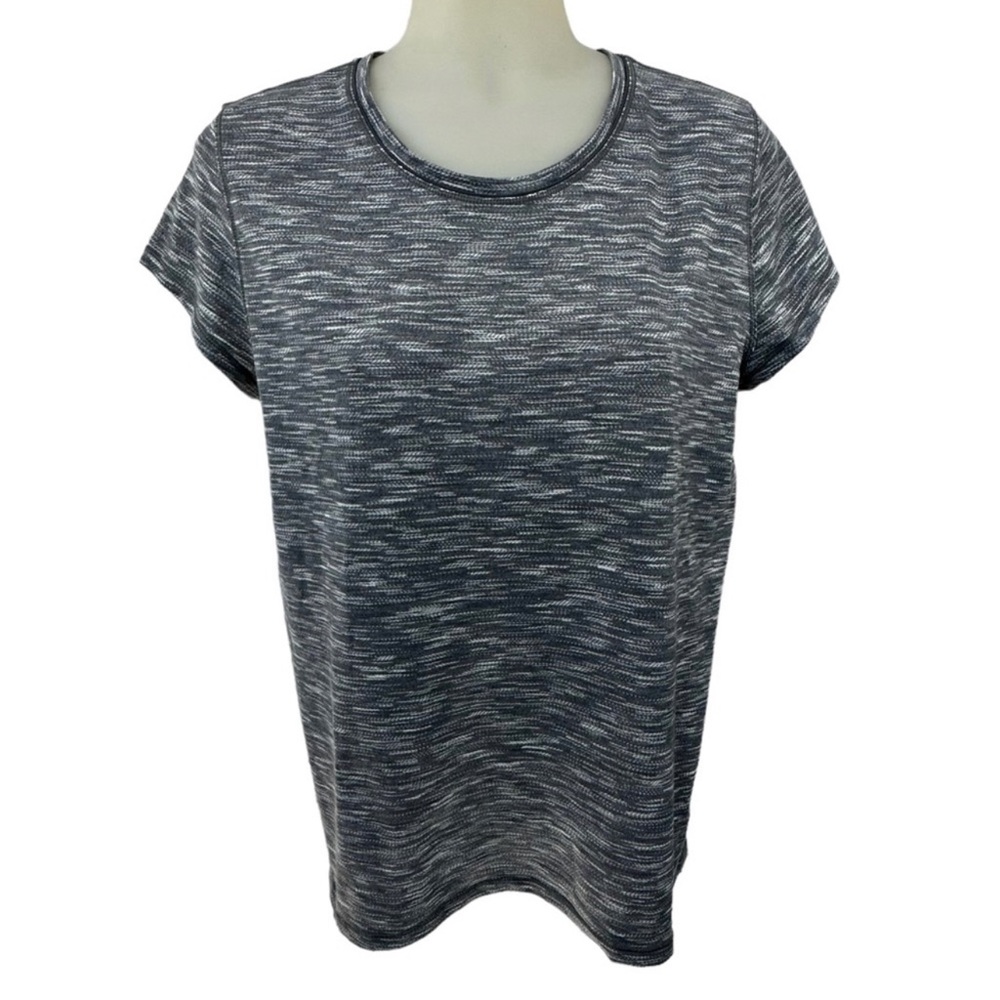 LULULEMON Athletica Top Size 8 Short Sleeves Gray White
